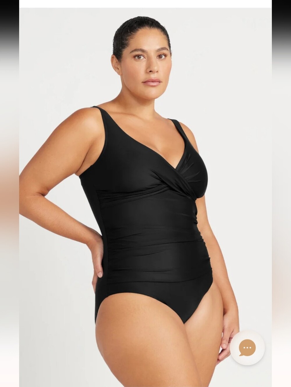 Artesands Classic Delacroix Black Twist-Front One-Piece Swimsuit Milti Fit Cup